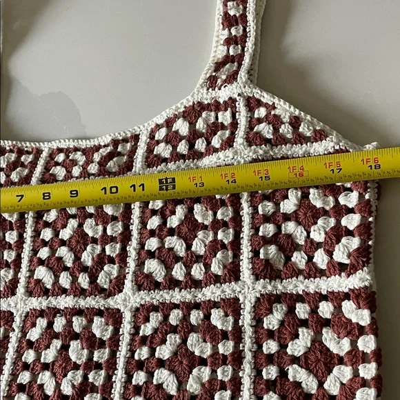 Brown and White Crochet Dress - Picture 4 of 8